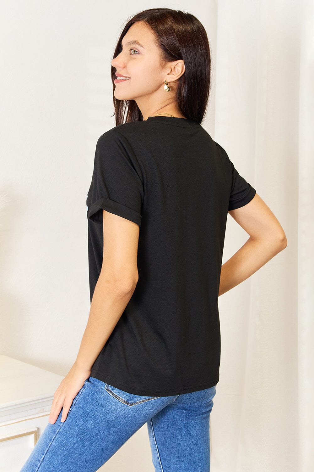 Expensive & Difficult Graphic Cuffed Sleeve T-Shirt - Sydney So Sweet