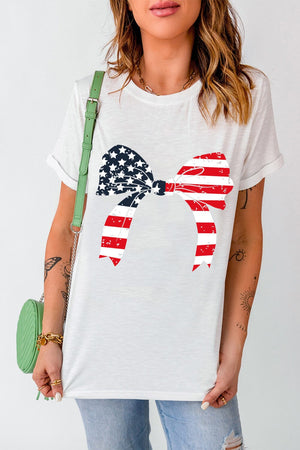 Bow Round Neck Short Sleeve T-Shirt - Sydney So Sweet