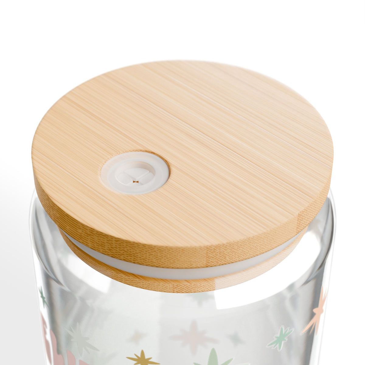 Believe Winter Magic Iced Coffee Sipper Glass 16oz Reusable Drink Jar with Lid & Straw