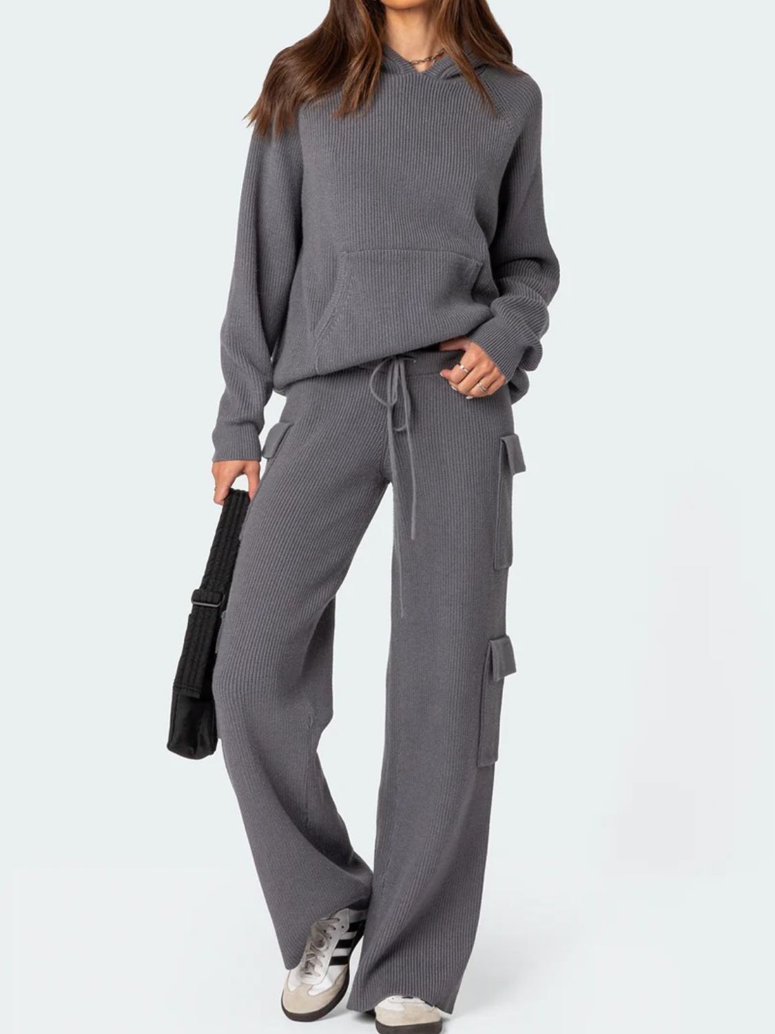 Long Sleeve Hooded Top and Pants Sweater Set - Sydney So Sweet