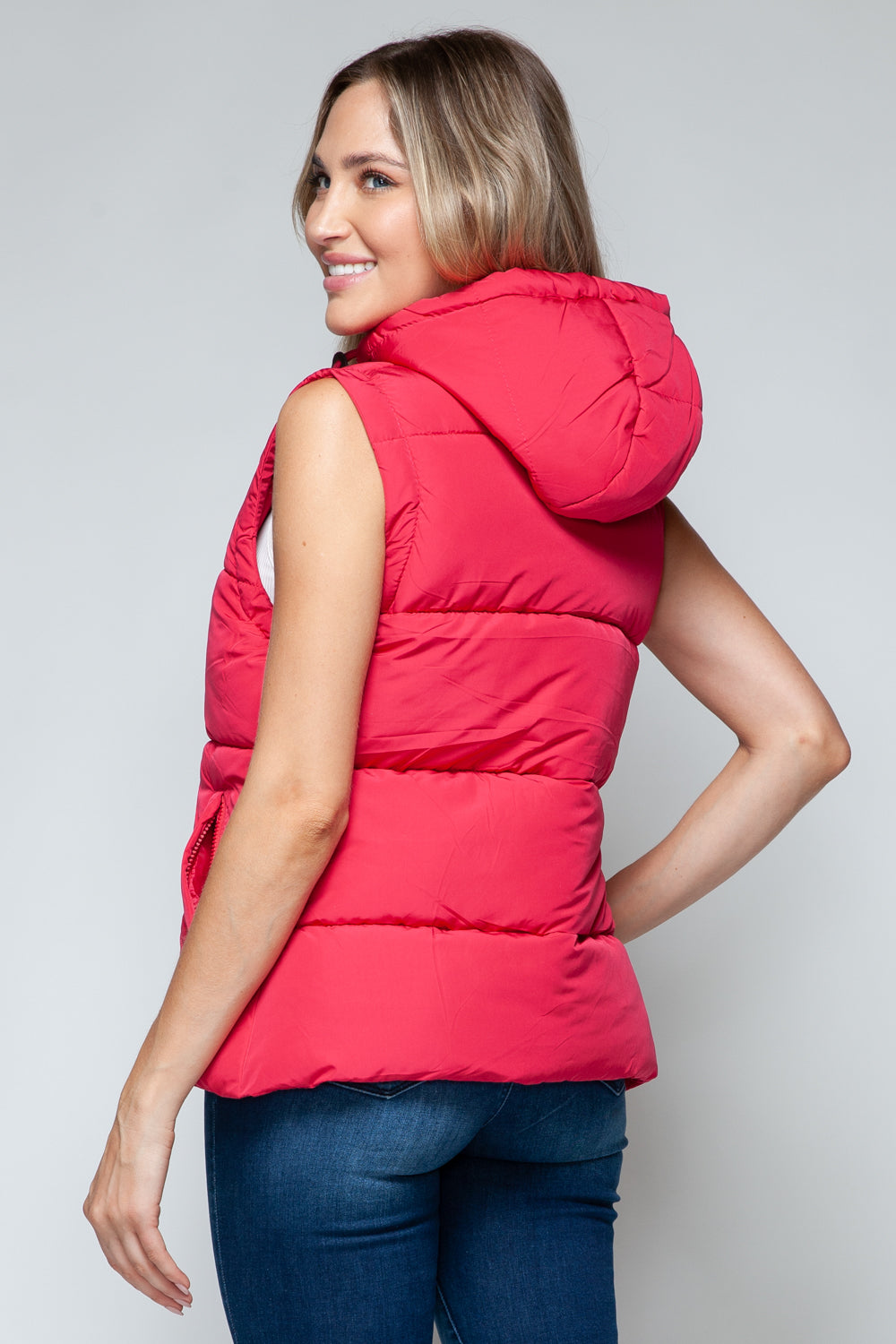 Snobbish Snap and Zip Closure Hooded Vest - Sydney So Sweet