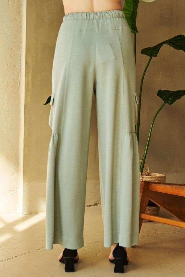 Davi & Dani Drawstring Ruched Detail Wide Leg Pants - Sydney So Sweet