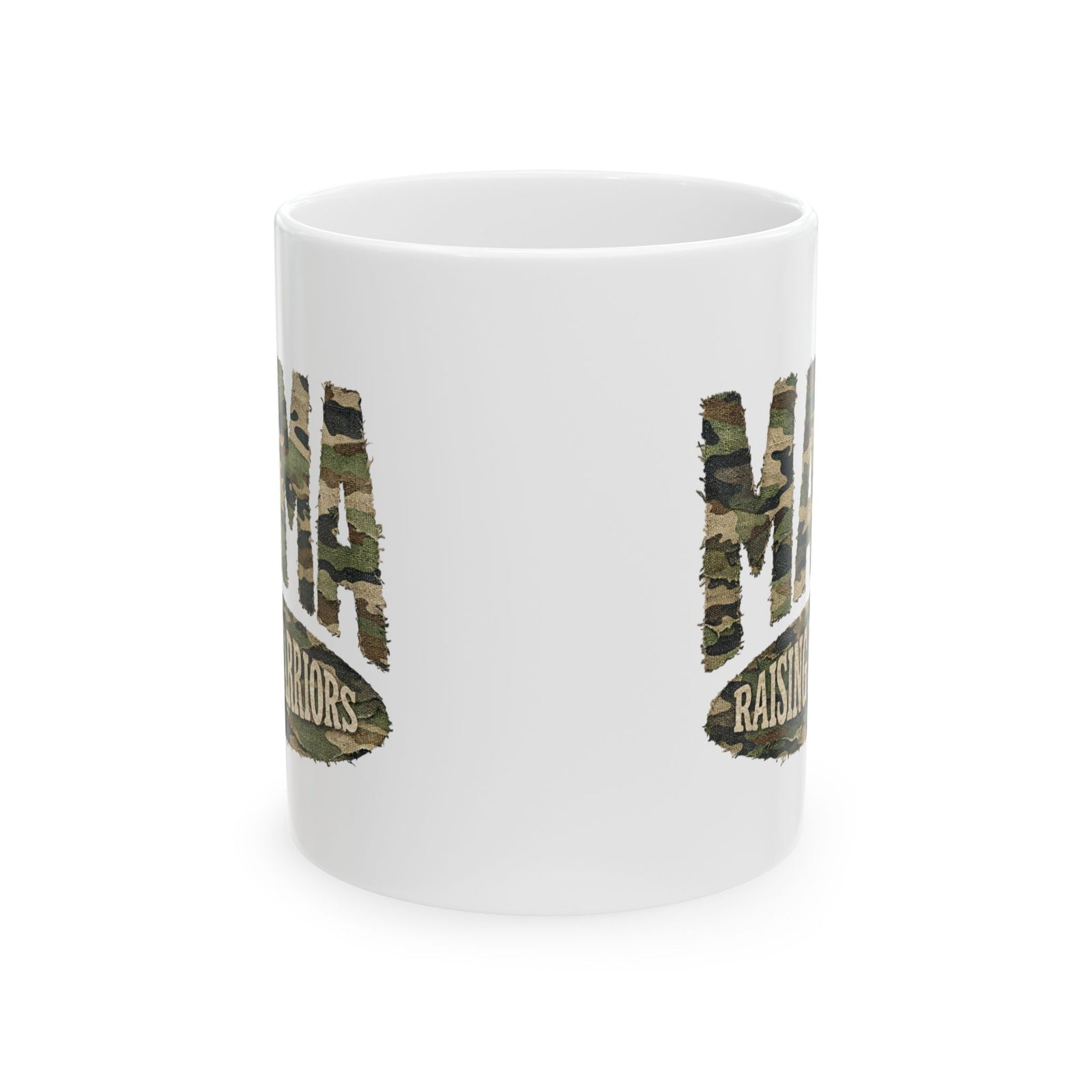 Camo Mama Raising Warriors Cute Ceramic Mug Coffee Cup (11oz & 15oz)