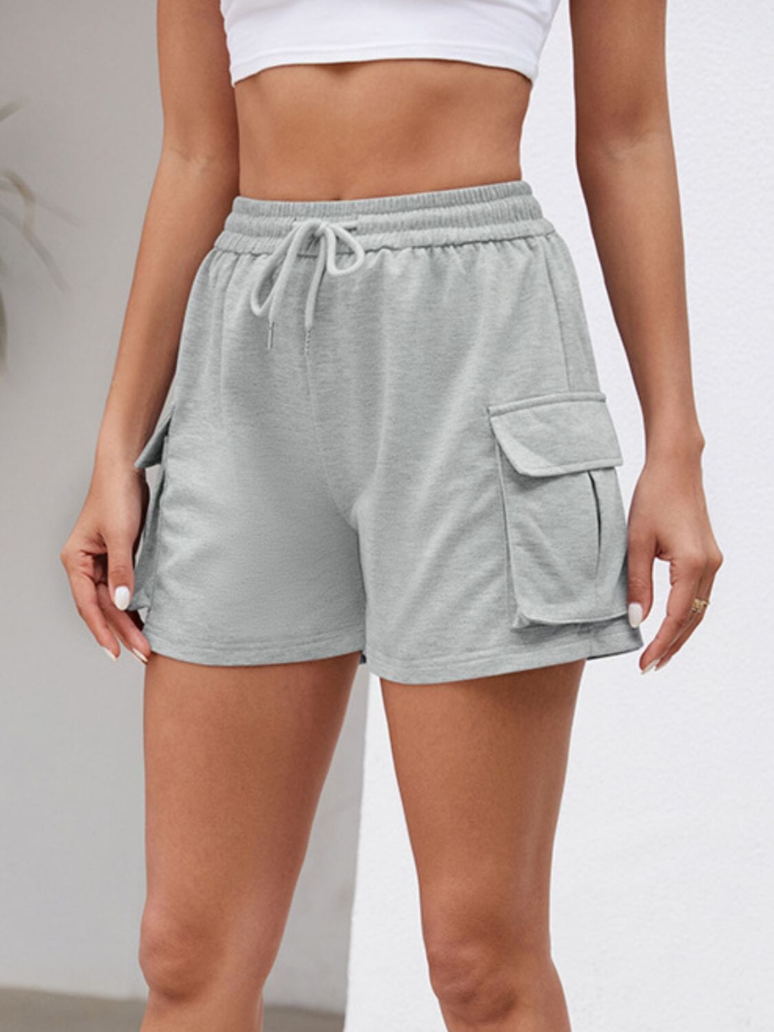 Drawstring Elastic Waist Shorts with Pockets - Sydney So Sweet