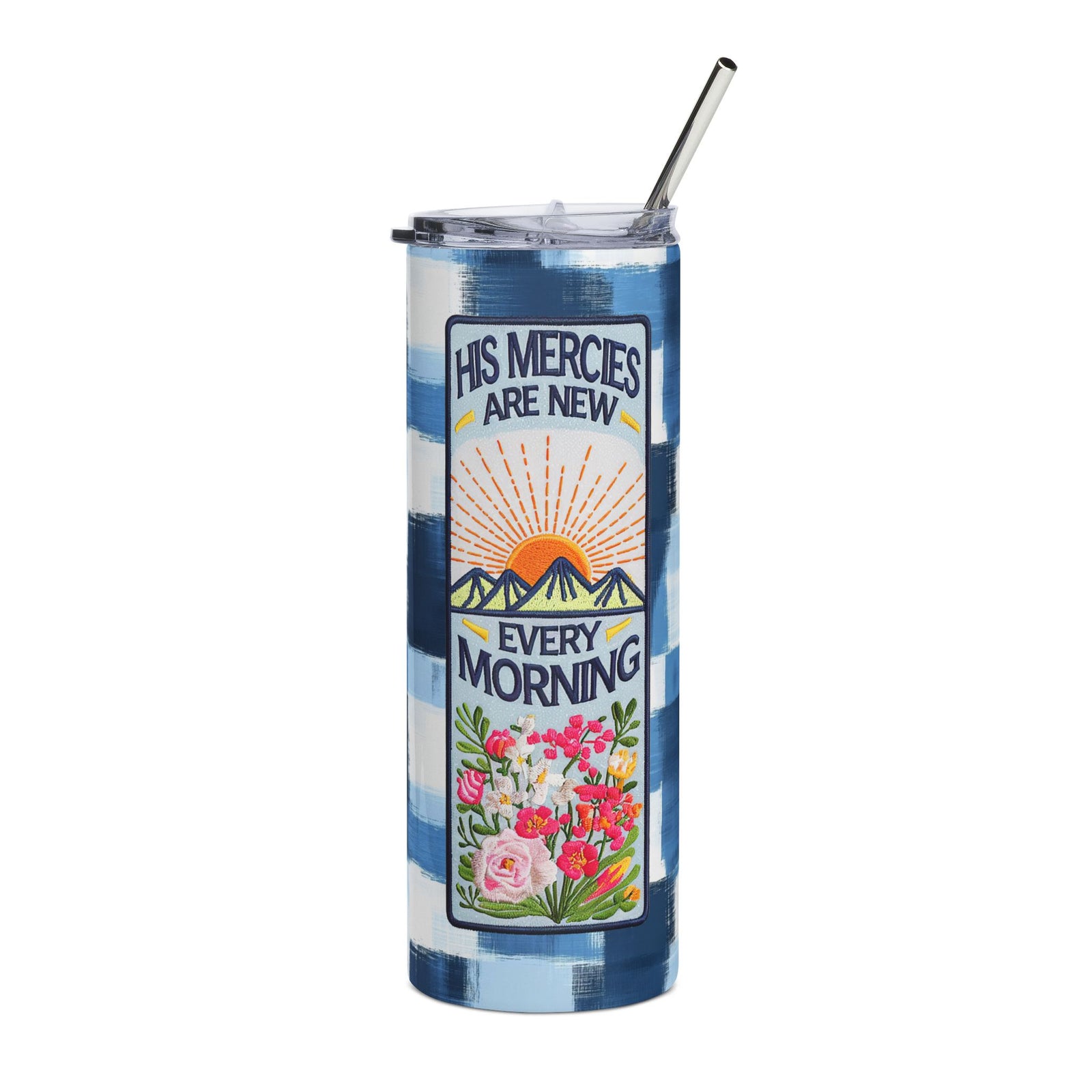 His Mercies Are New Every Morning 20oz Inspirational Stainless Steel Tumbler Travel Water Bottle