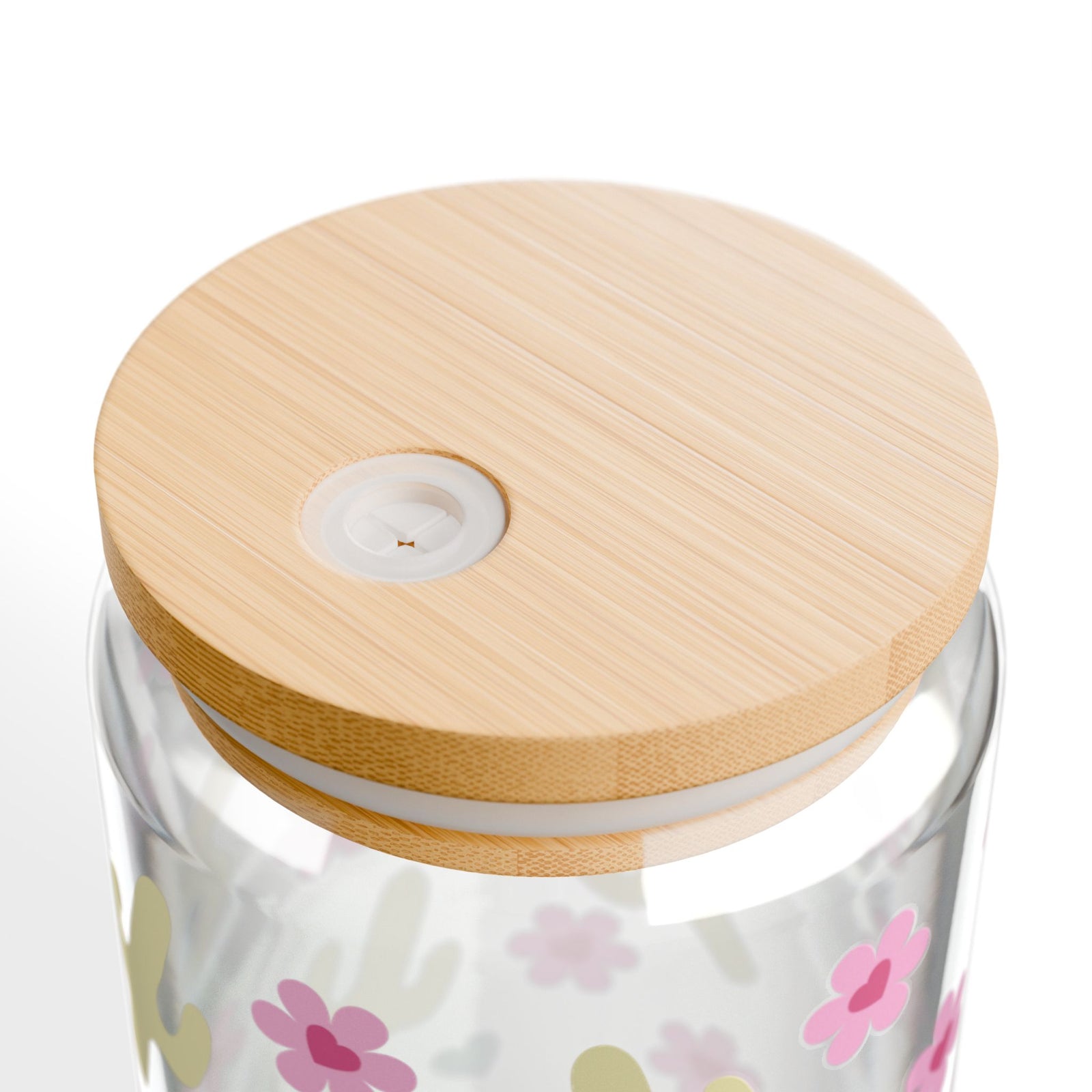 Cactus Crush Tumbler Sipper Glass 16oz — Reusable Drink Jar with Lid & Straw