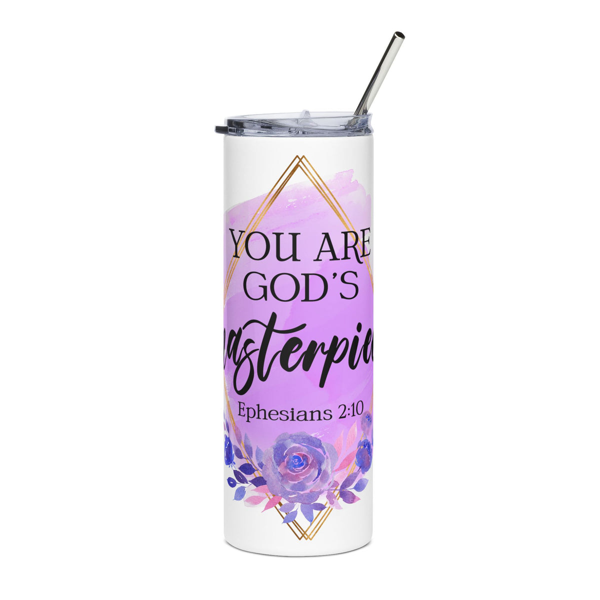 You Are God's Masterpiece 20oz Stainless Tumbler Insulated Christian Travel Cup - Sydney So Sweet