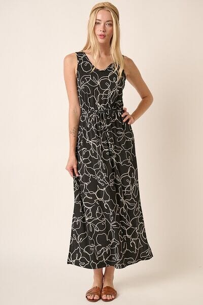 Mittoshop Side Slit Flower Print V-Neck Sleeveless Dress - Sydney So Sweet