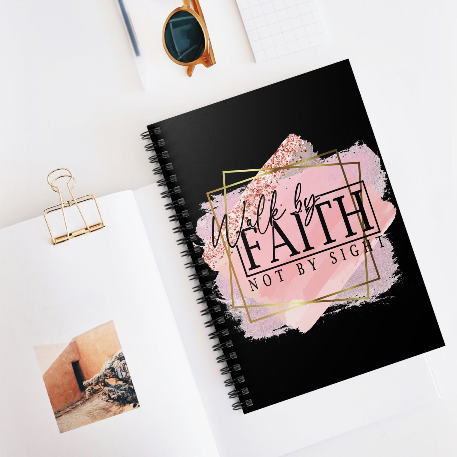 Walk by Faith Not by Sight Ruled Journal Christian Spiral Notebook