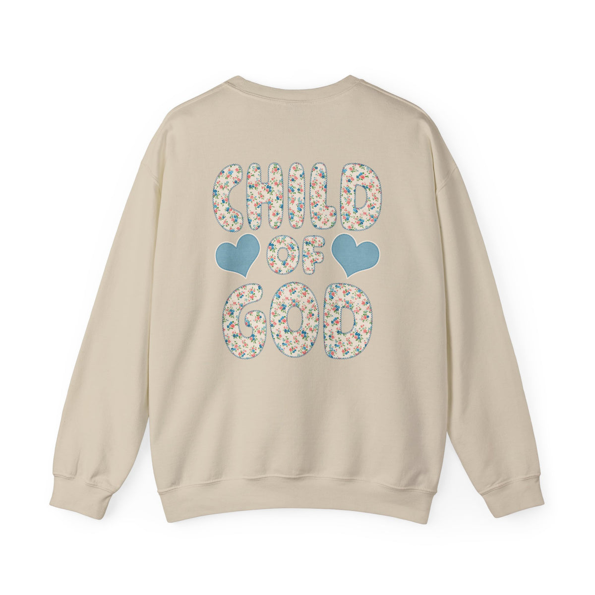 Child of God Crewneck Sweatshirt Floral Cross Christian Faith Pullover