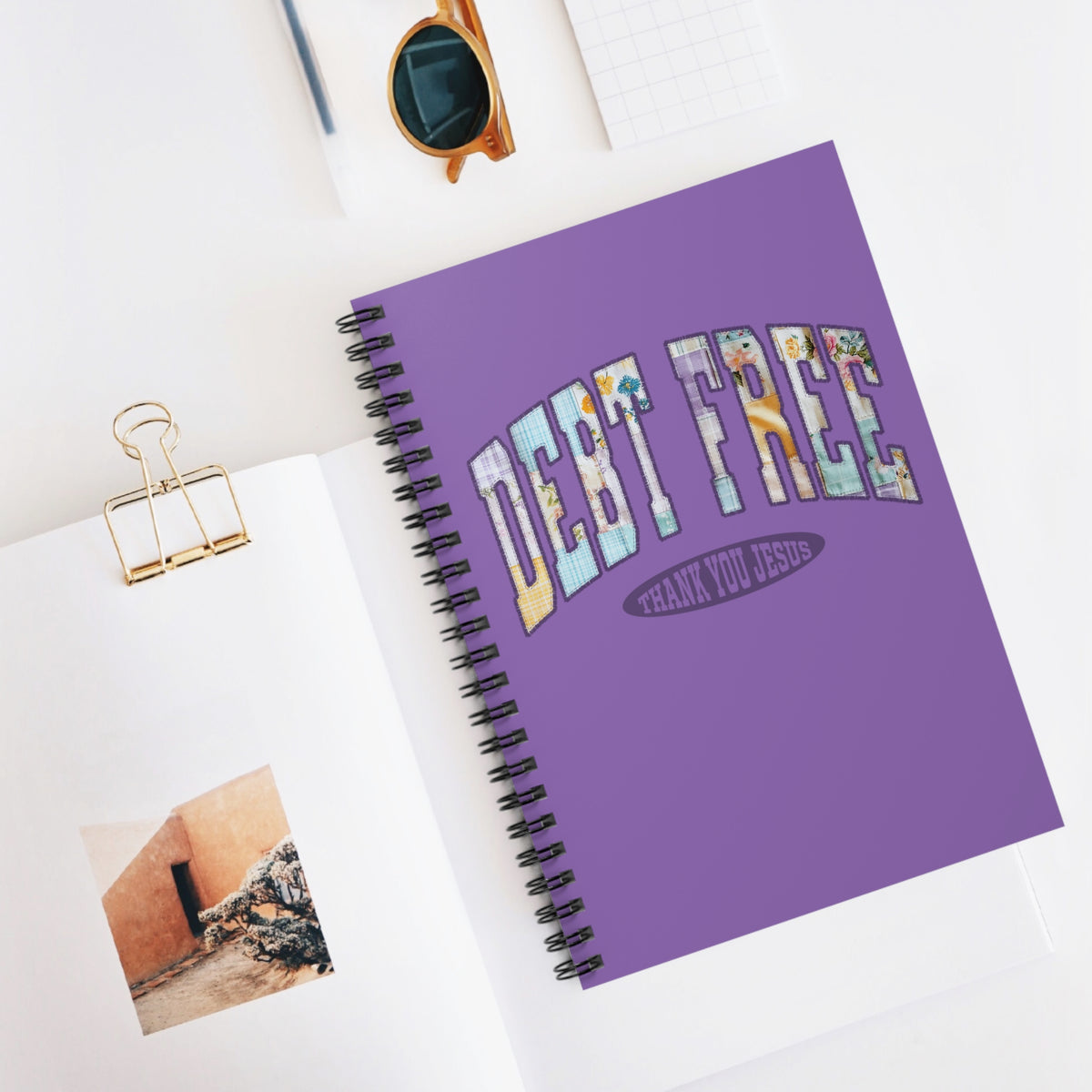 Debt Free Notebook Thank You Jesus Christian Ruled Spiral Journal