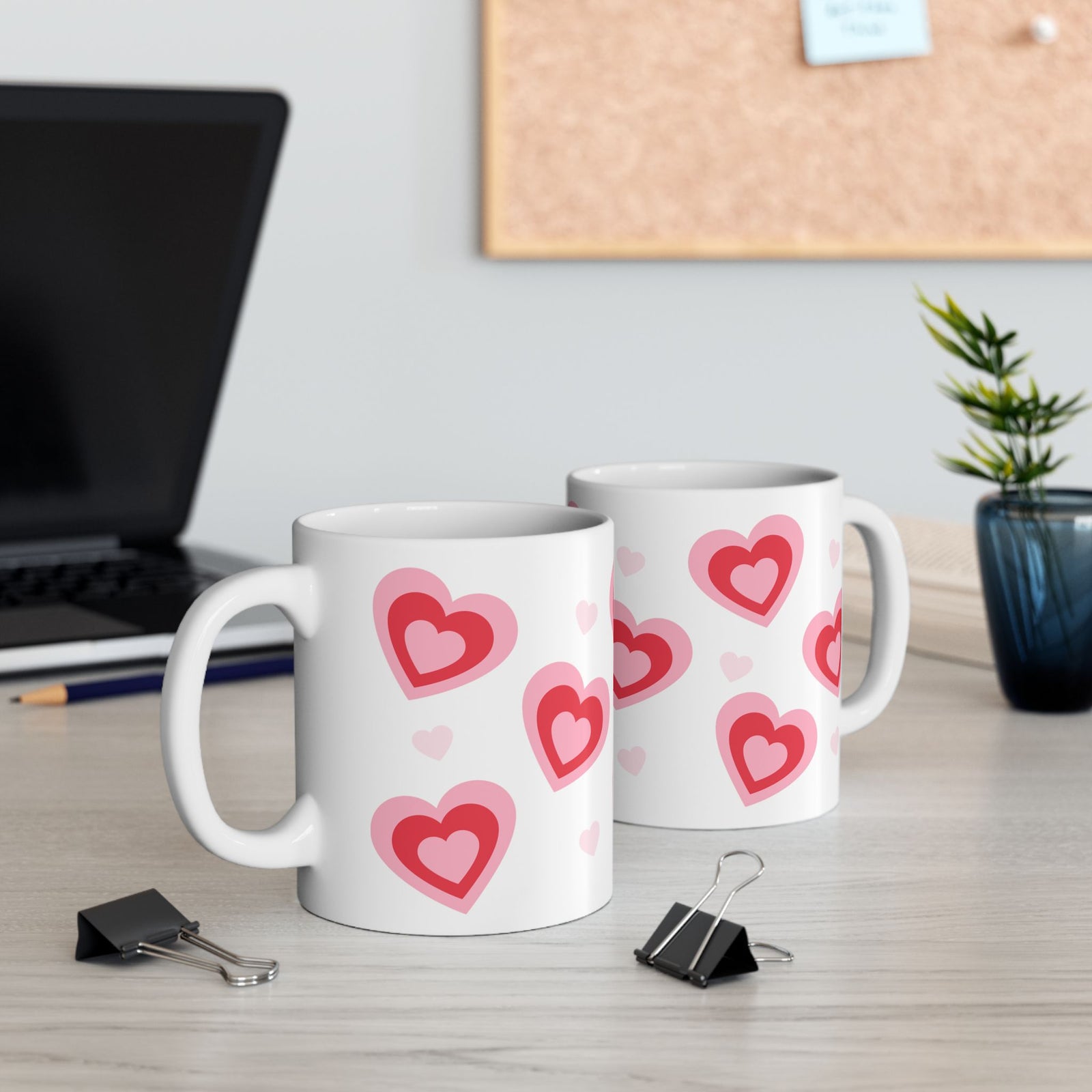 Retro Hearts Mug — Cute Valentine’s Day Coffee Cup (11oz & 15oz) - Sydney So Sweet