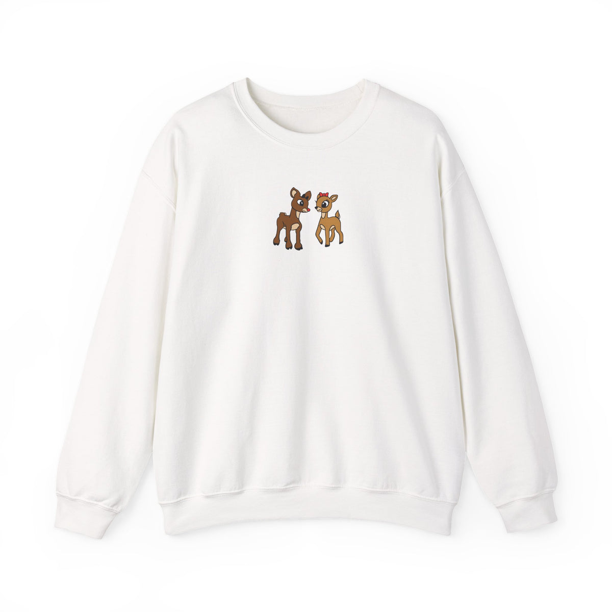 Reindeer Friends Christmas Heavy Blend Women's Crewneck Embroidered Sweatshirt - Sydney So Sweet