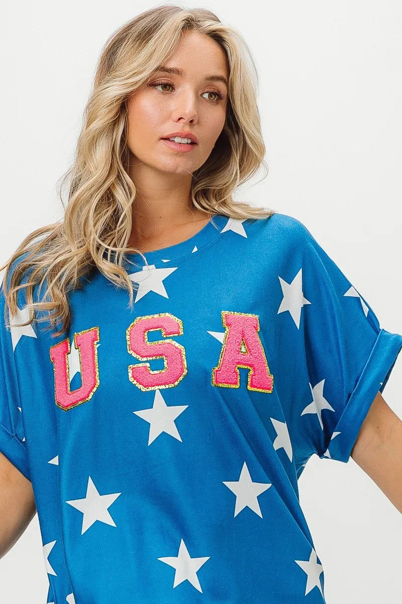 BiBi Fourth Of July Star Knit T-Shirt - Sydney So Sweet