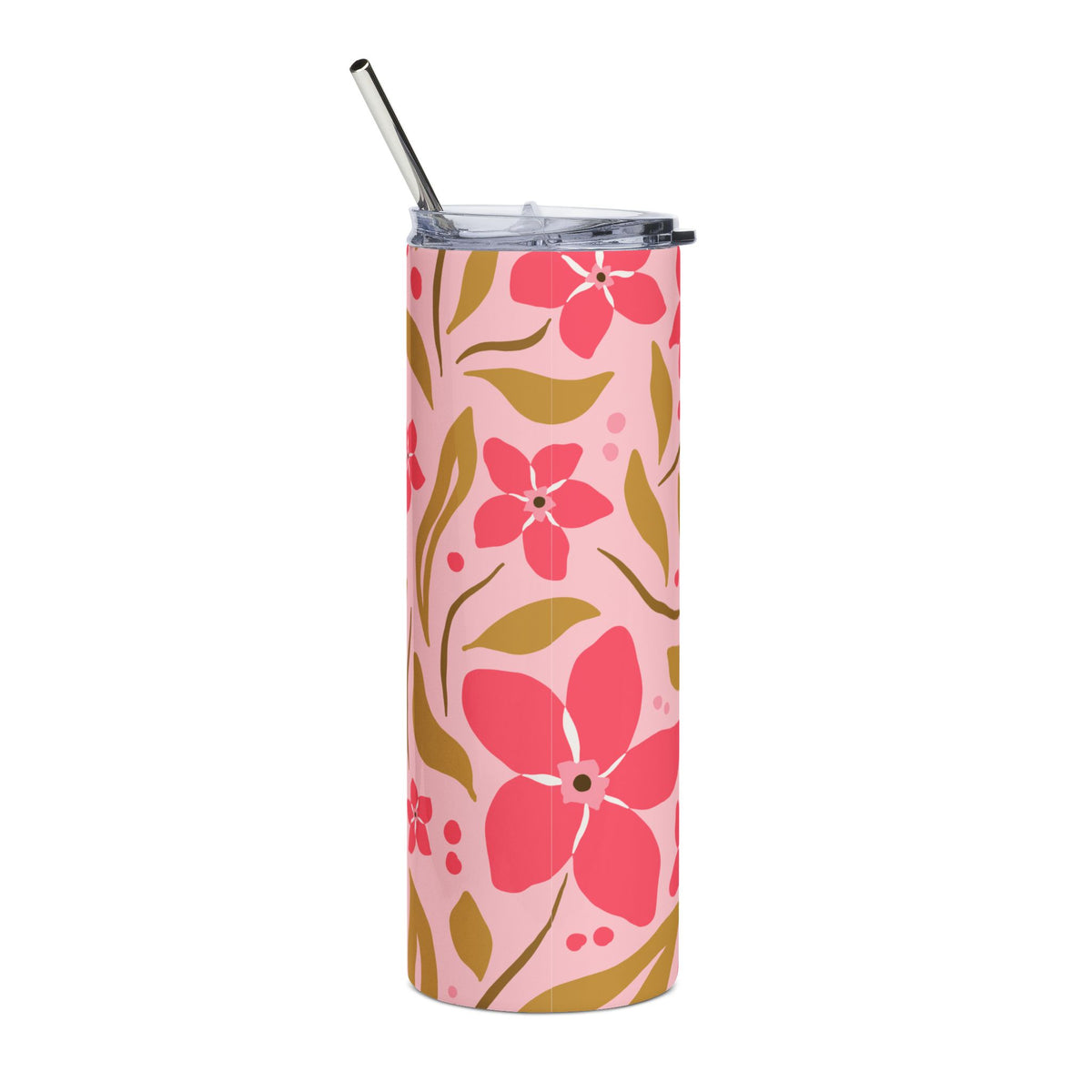 Pink Spring Blooms II 20oz Floral Stainless Steel Tumbler Travel Cup