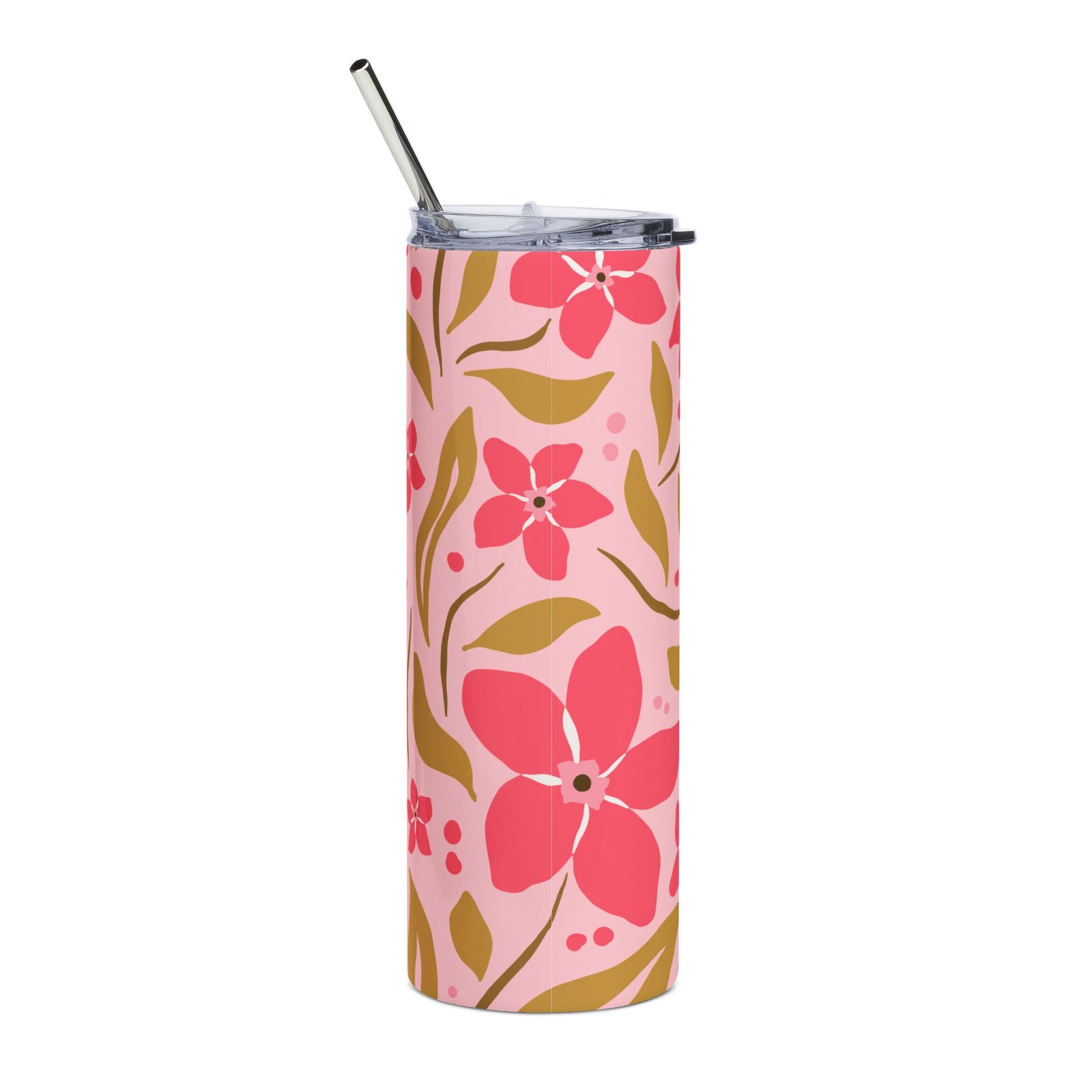 Pink Spring Blooms II 20oz Floral Stainless Steel Tumbler Travel Cup