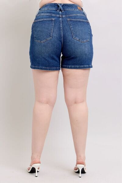 Judy Blue Full Size Double Button Waistband Denim Shorts Plus Size - Sydney So Sweet