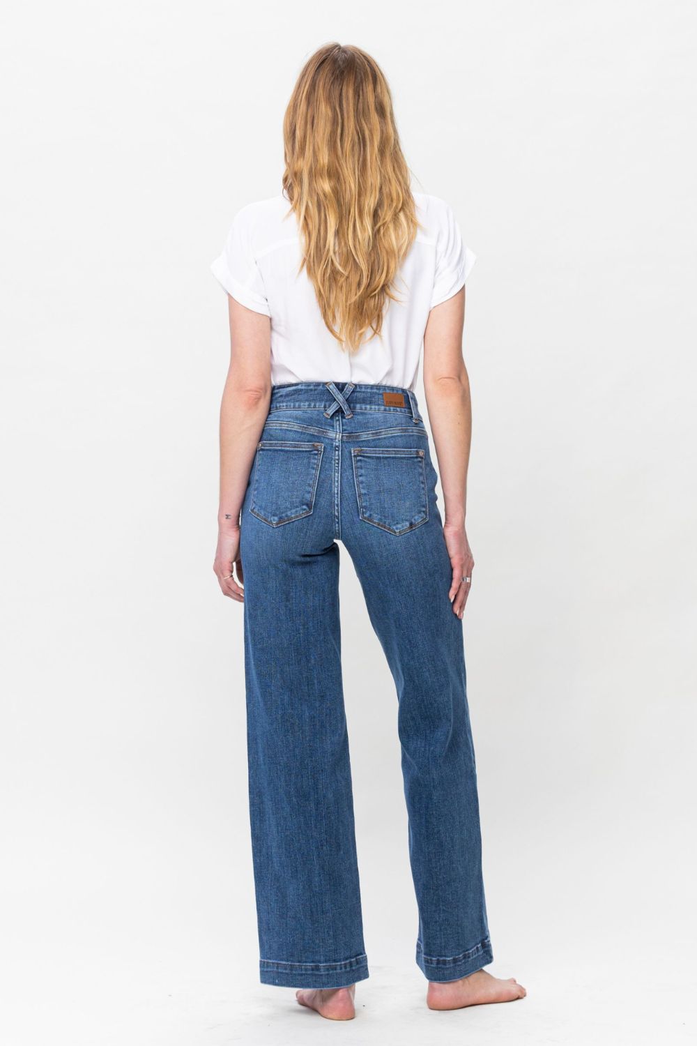 Judy Blue Full Size Double Button Wide Leg Jeans - Sydney So Sweet