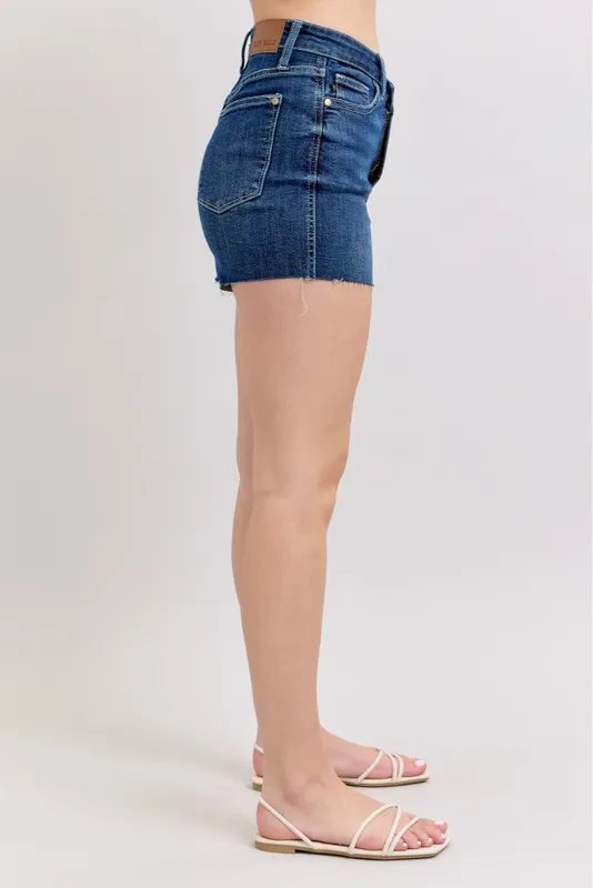 Judy Blue High Waist Criss-Cross Waistband Denim Shorts - Sydney So Sweet