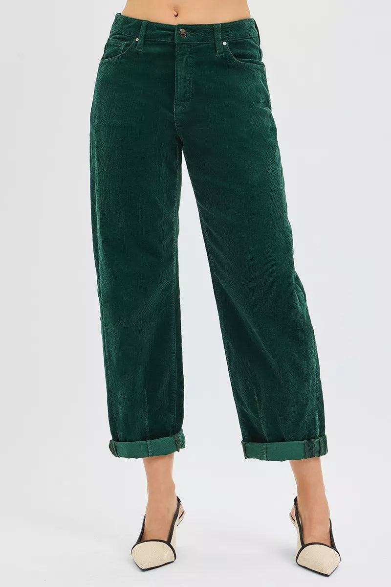 RISEN High Rise Crop Barrel Cordurory Pants - Sydney So Sweet