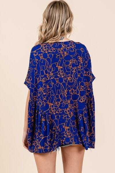 Mittoshop Abstract Print Round Neck Short Sleeve Top - Sydney So Sweet