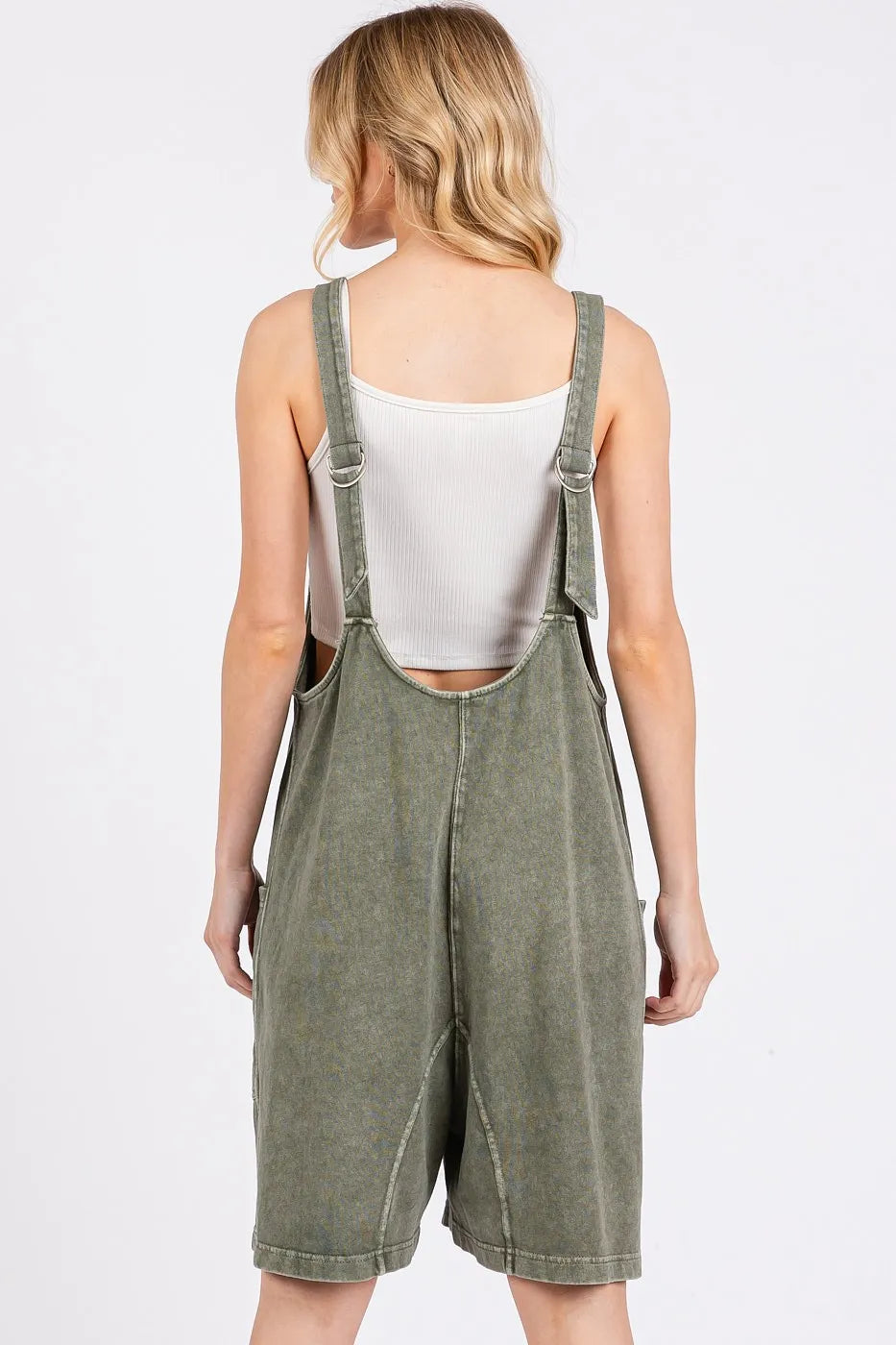 Mittoshop Low Scoop Neck Tank Washed French Terry Romper - Sydney So Sweet