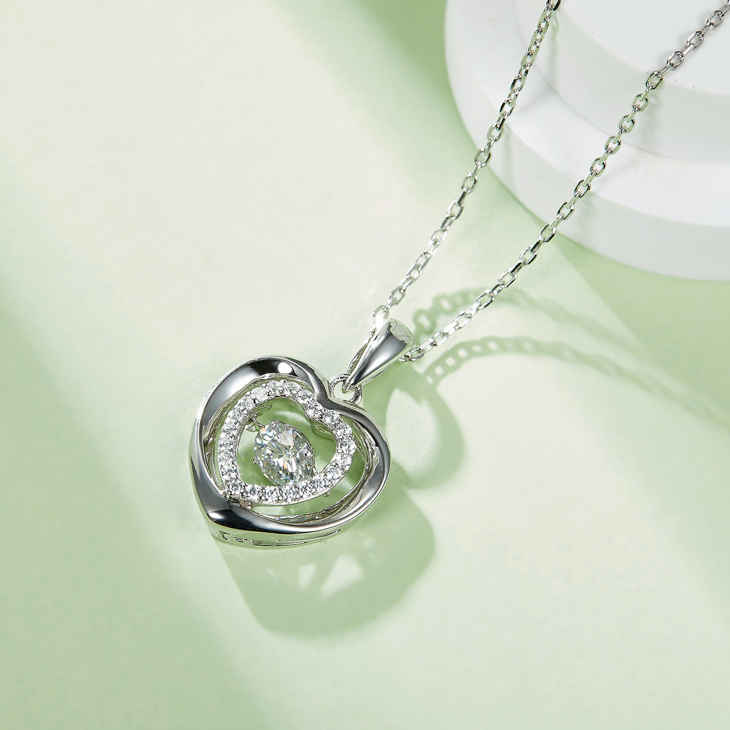 Moissanite 925 Sterling Silver Heart Necklace - Sydney So Sweet