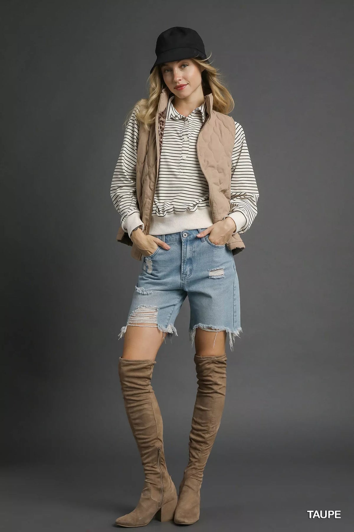 Umgee Quilted Zip-Up Vest - Sydney So Sweet