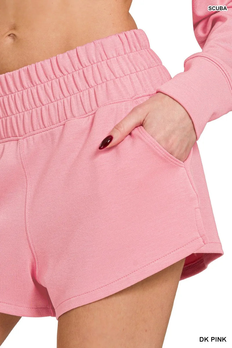 Zenana Scuba Long Sleeve Sweatshirts & Shorts Set - Sydney So Sweet