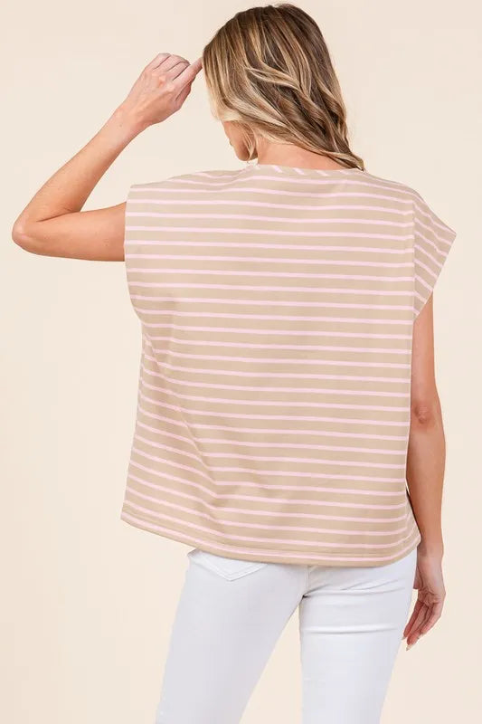 Lime 'N' Chili Striped Muscle Sleeve Top - Sydney So Sweet