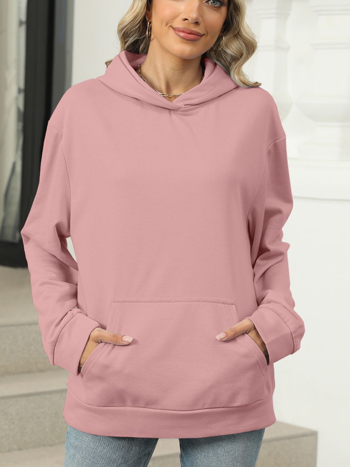 Pocketed Long Sleeve Hoodie - Sydney So Sweet