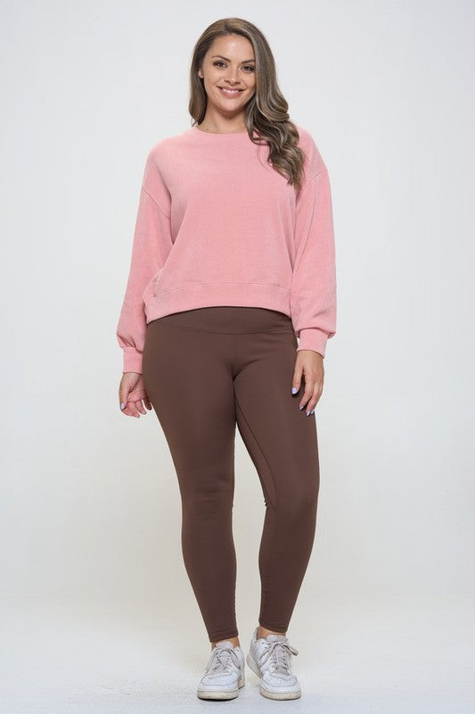 Yelete Full Size Fleece Lined High Waisted Leggings - Sydney So Sweet