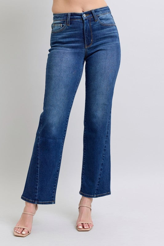 Judy Blue Full Size Side Seam Detail Straight Jeans with Pockets - Sydney So Sweet