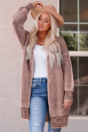 Woven Right Heathered Open Front Longline Cardigan - Sydney So Sweet