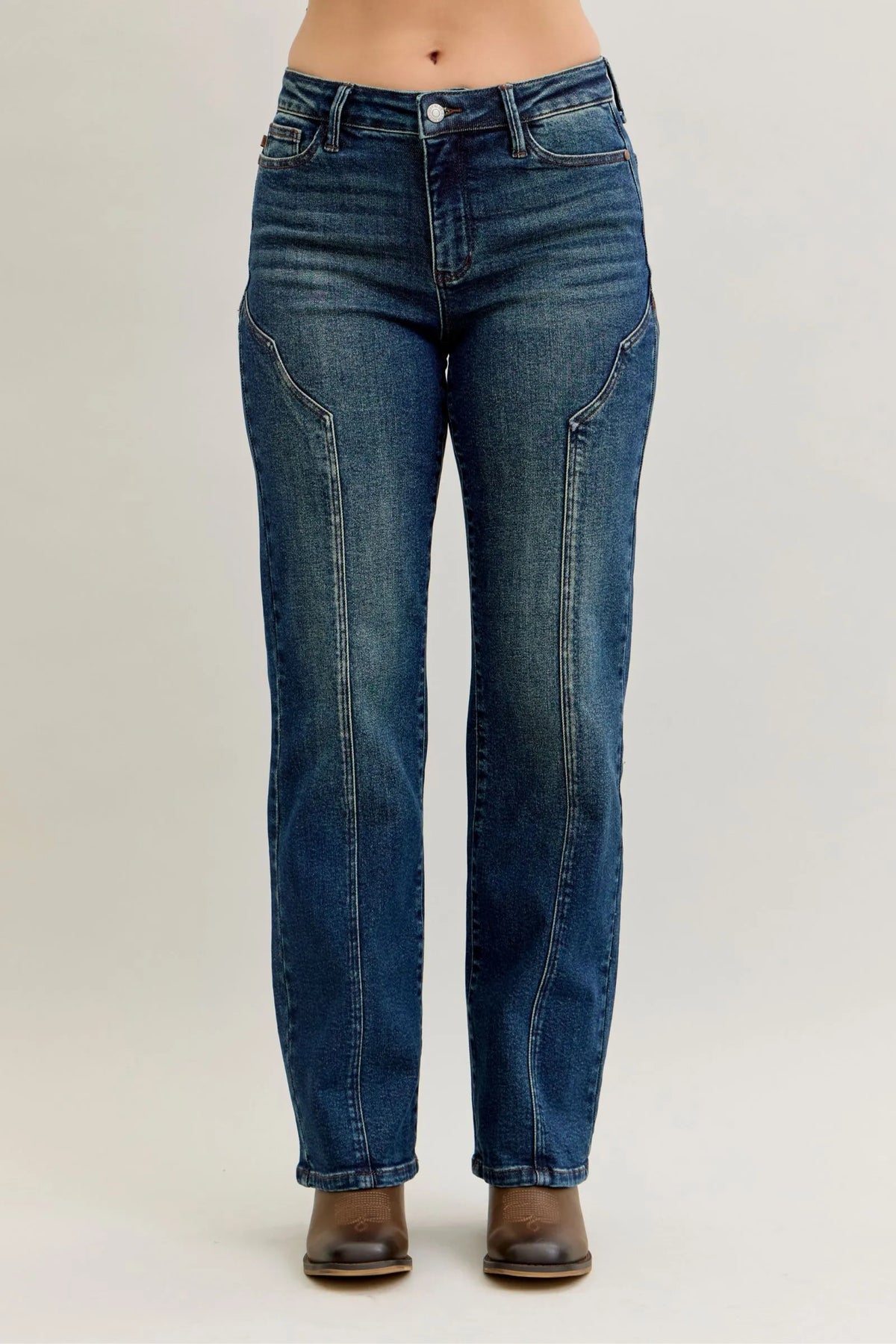 Judy Blue Full Size Seam Detail Straight Leg Jeans Plus Size - Sydney So Sweet
