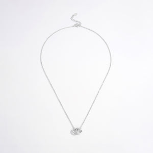 925 Sterling Silver Inlaid Zircon Heart Necklace - Sydney So Sweet