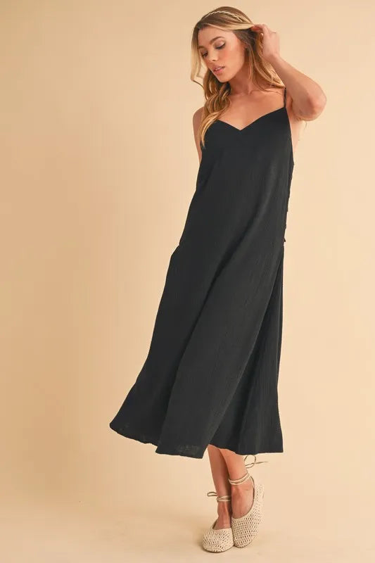 Aemi+Co Side Button Midi Cami Dress - Sydney So Sweet