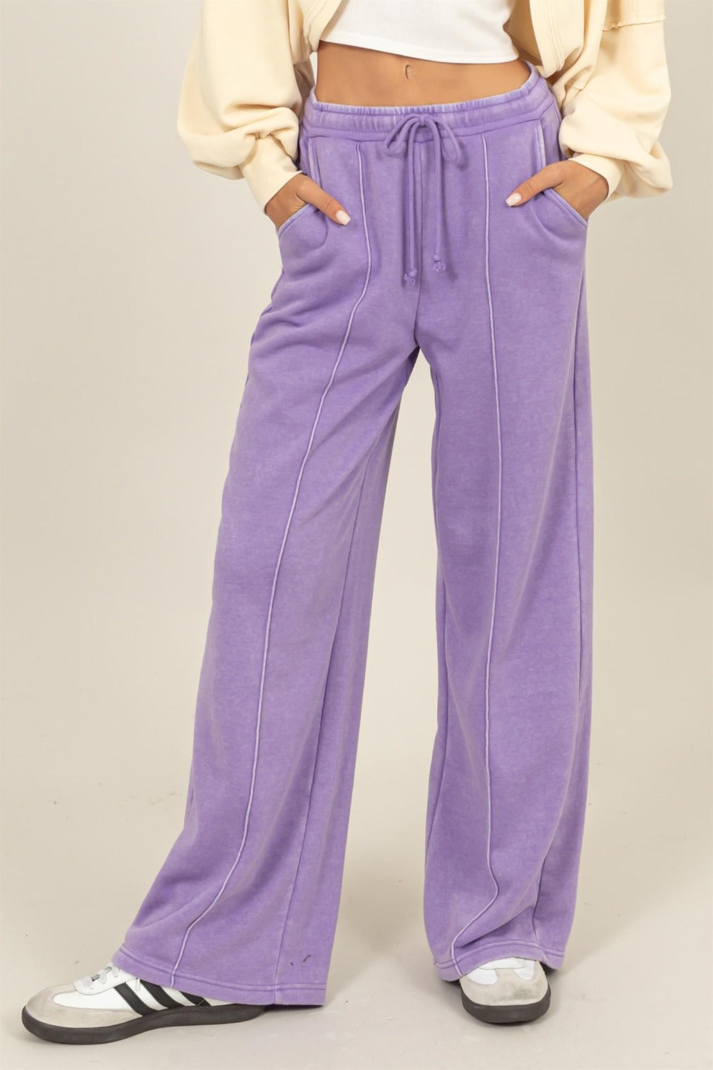 HYFVE Drawstring High Rise Wide Leg Pants - Sydney So Sweet