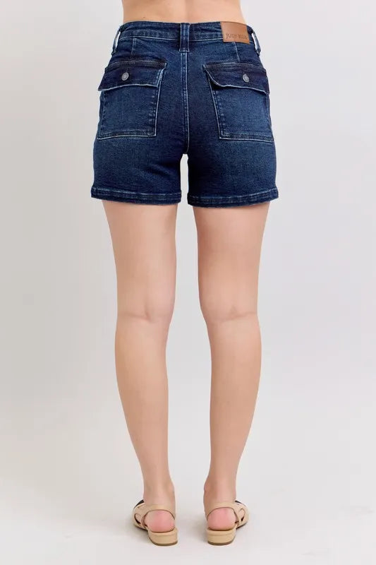 Judy Blue High Waist Back Flap Pocket Denim Shorts - Sydney So Sweet