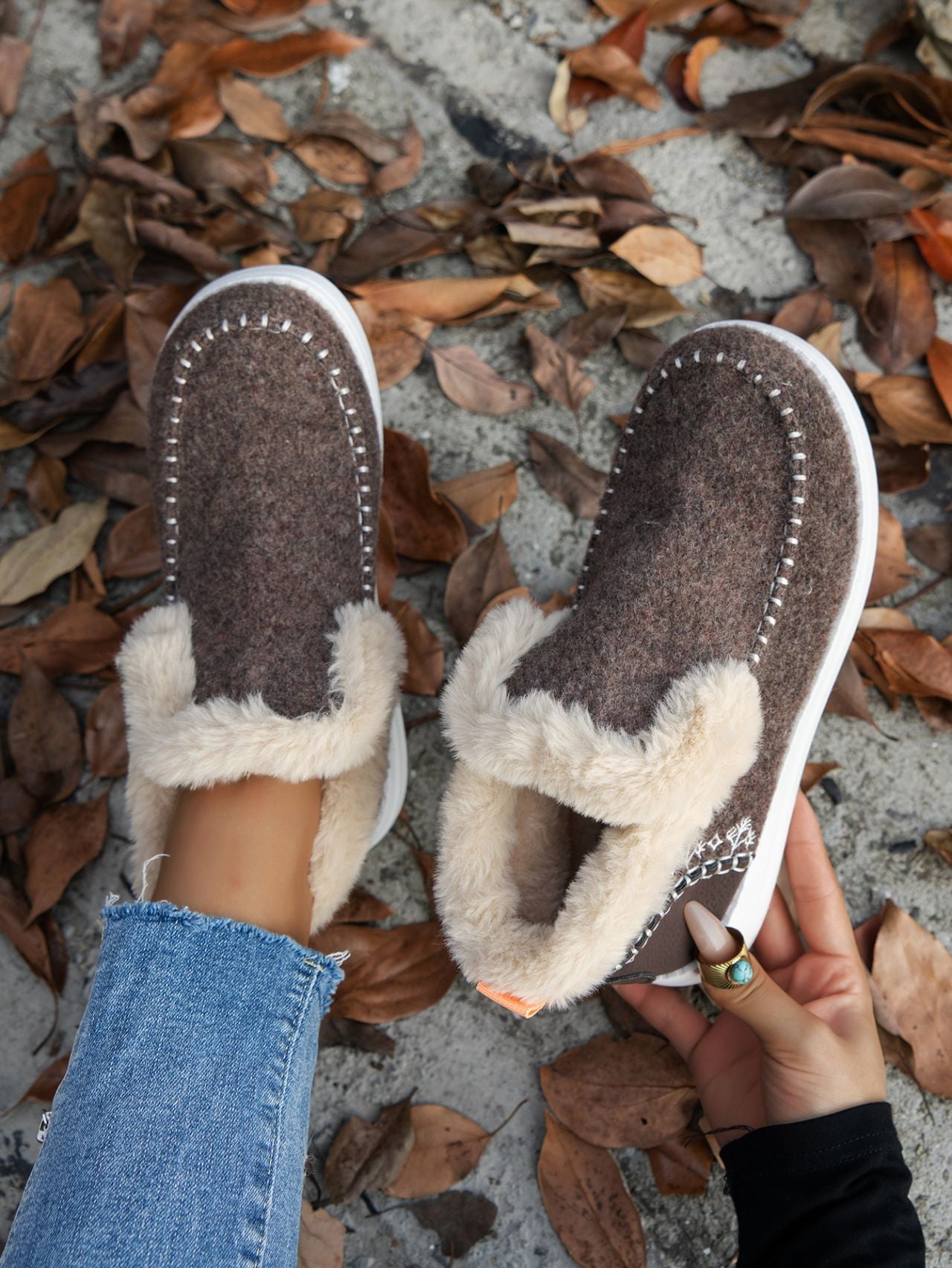 Furry Suede Round Toe Flat Sneakers - Sydney So Sweet