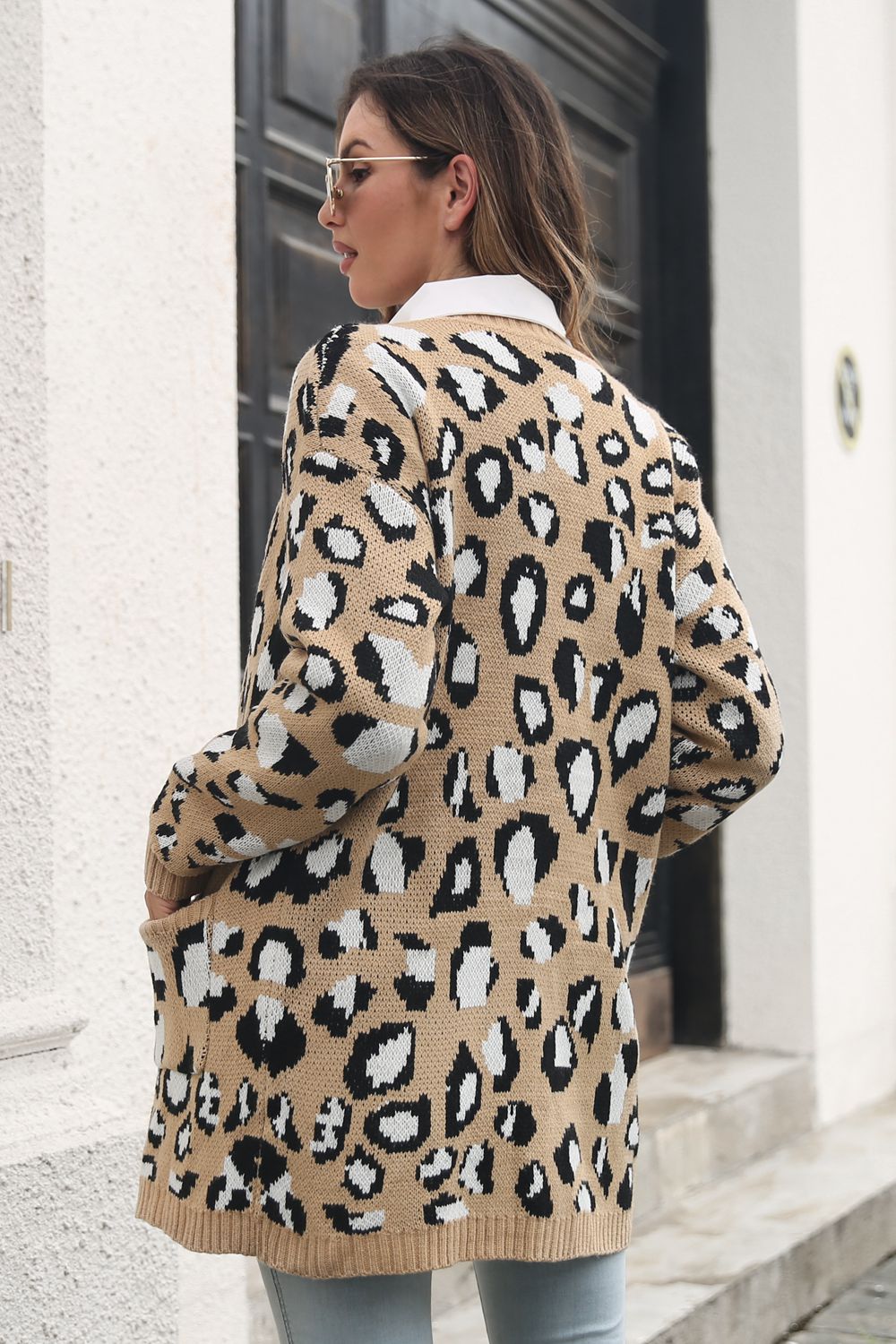 Leopard Open Front Cardigan with Pockets - Sydney So Sweet