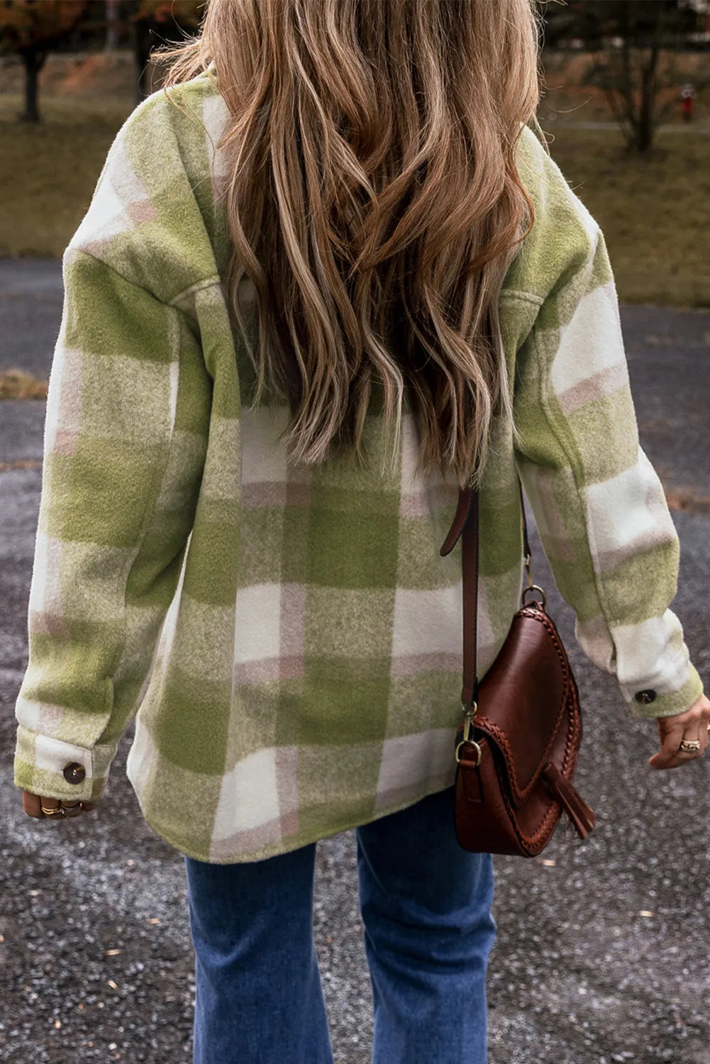 Plaid Button Up Long Sleeve Jacket - Sydney So Sweet