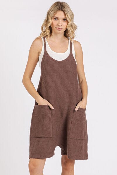 Mittoshop Scoop Neck Spaghetti Strap Overalls with Pockets - Sydney So Sweet