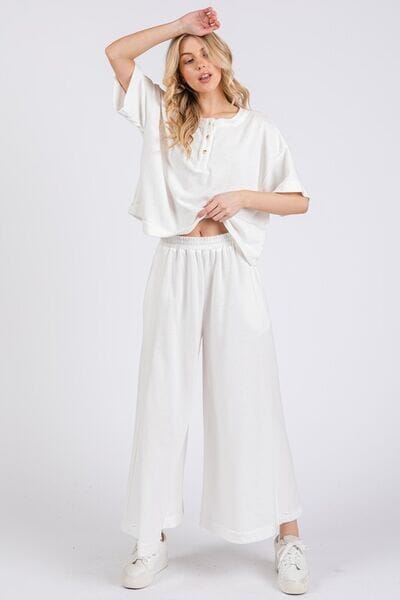 Ces Femme Half Button Half Sleeve Top and Pants Set - Sydney So Sweet