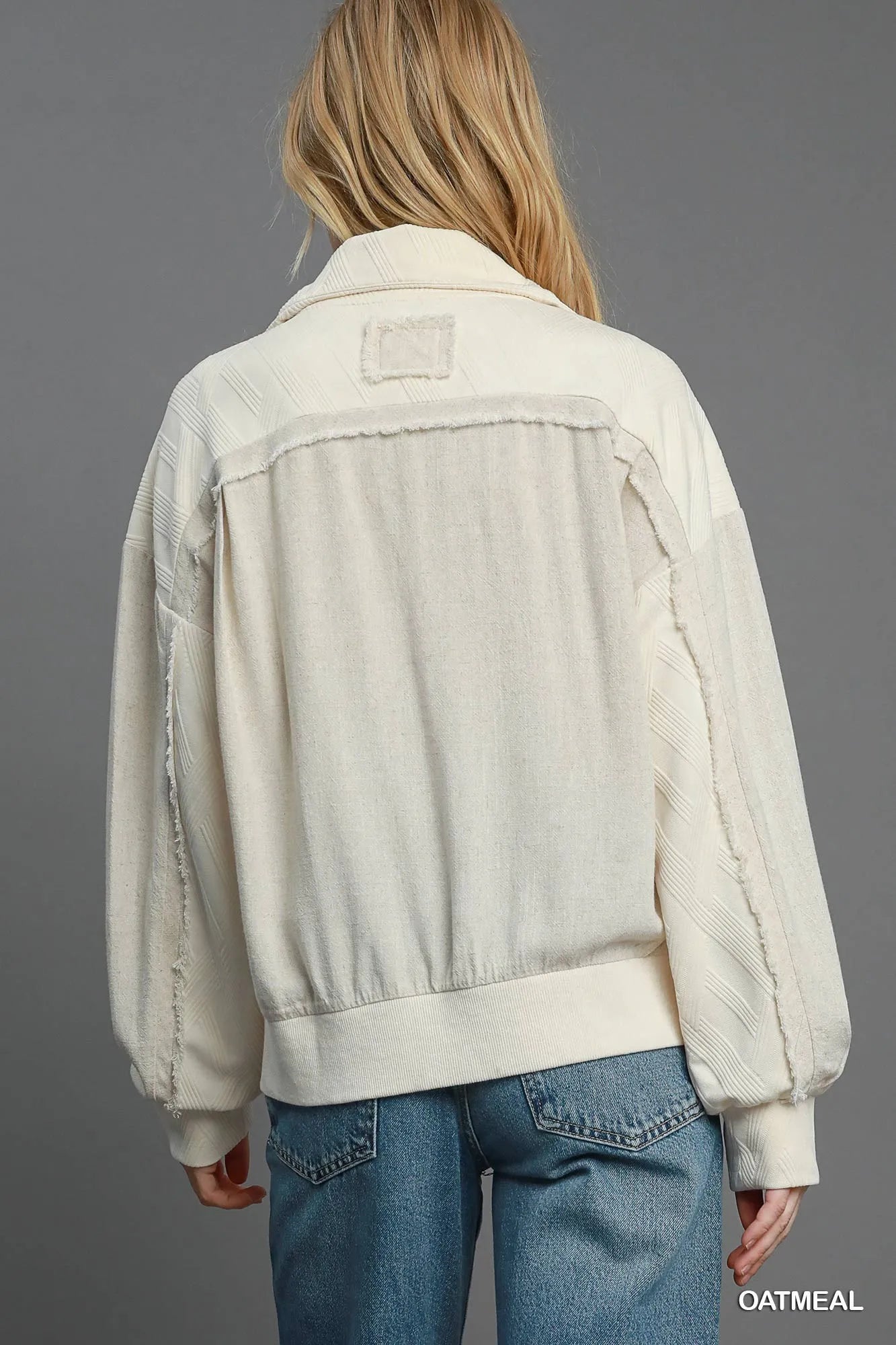 Umgee Two-Way Jacquard Zip-Up Jacket - Sydney So Sweet