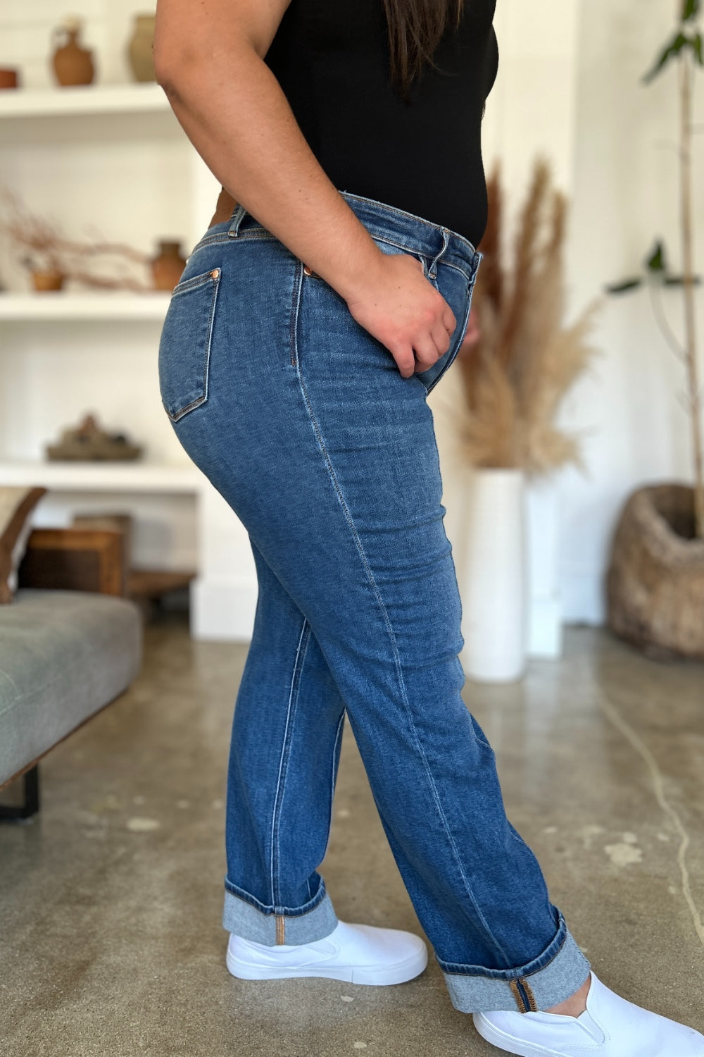 Judy Blue Full Size High Waist Front Seam Detail Straight Jeans - Sydney So Sweet