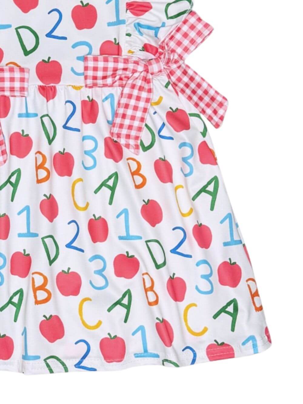 ABC Apple Girls Back to School Coquette Bow Dress