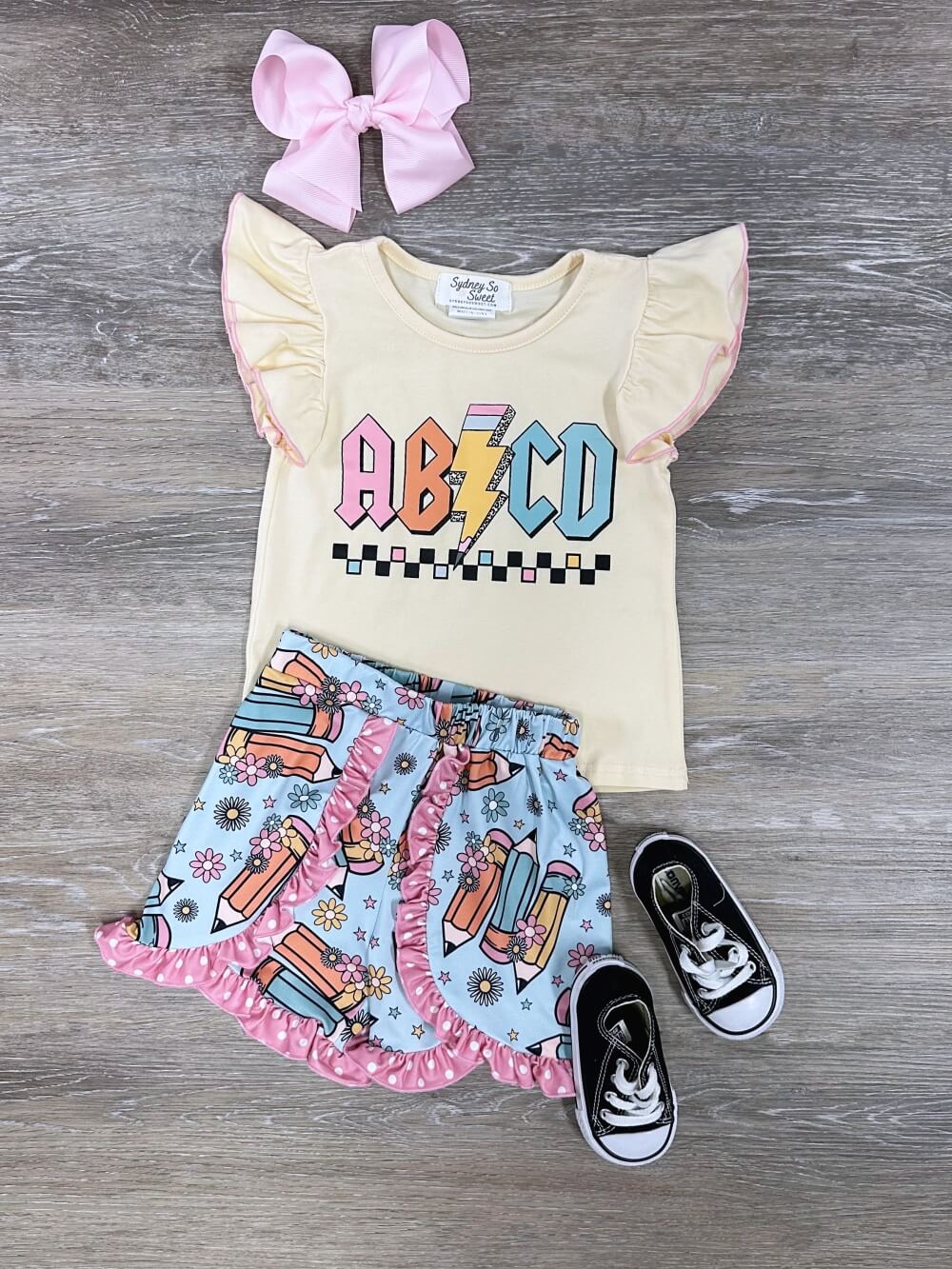 ABCD Rocker Girl Back to School Shorts Outfit - Sydney So Sweet