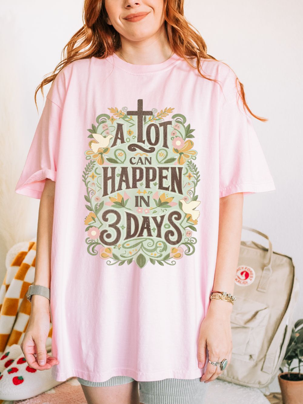 A Lot Can Happen in 3 Days T-Shirt Christian Faith Graphic Unisex Distressed Tee