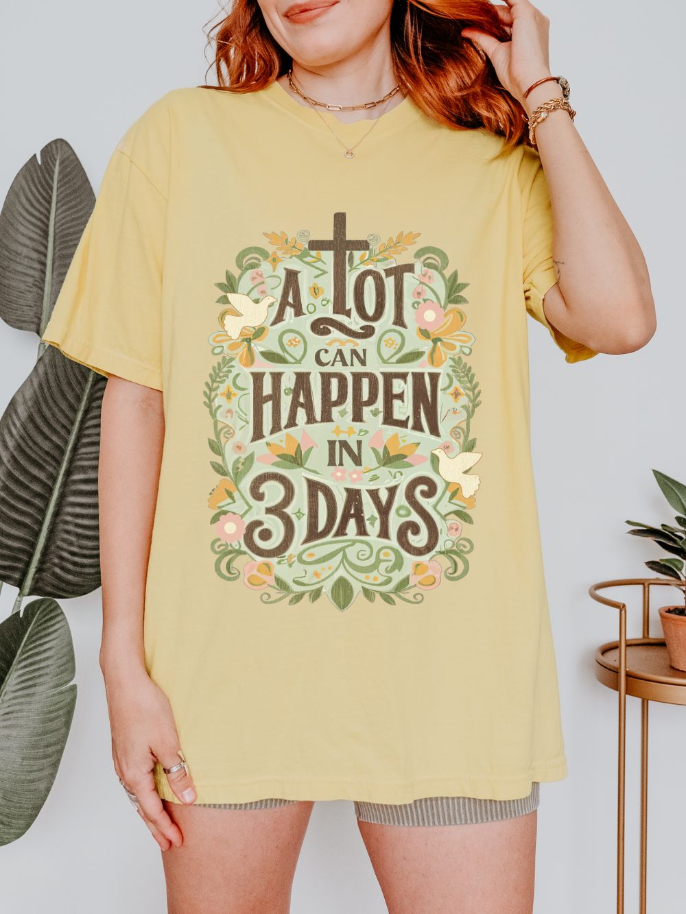 A Lot Can Happen in 3 Days T-Shirt Christian Faith Graphic Unisex Distressed Tee